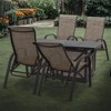 Courtyard Casual Santa Fe 5 pc Rectangle Fire Pit Set with Sling Reclining Chairs  Includes One Rectangle Fire Pit and Four Sling Reclining Chairs - 2 of 4