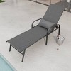 Nestfair 2pc Outdoor Adjustable Swimming Pool Lounge Set Chaise Lounge Recliner w Pillow Gray - 3 of 4
