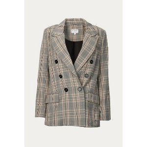 Women's CHECKED DOUBLE-BREASTED BLAZER - By Together - 1 of 2