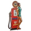 22" x 11.5" American Gas Pin Up Girl Embossed Metal Sign Red: Vintage Auto Decor, Wall Art - American Art Decor - 3 of 4