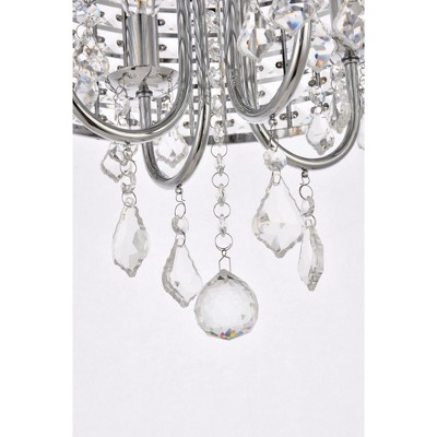 Elise 14" Brass and Crystal Flush Mount Light