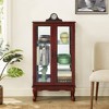Okak Curio Cabinet with 2 Tempered Glass Doors, Diapaly Cabinet with 3 Adjustable Shelves and Mirrored Back Panel, Cabinet for Living Room - 4 of 4