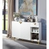 54" Gaines Kitchen and Dining Cabinet White High Gloss Finish - Acme Furniture: Wood Composite, 8 Shelves, 1 Drawer - 2 of 4