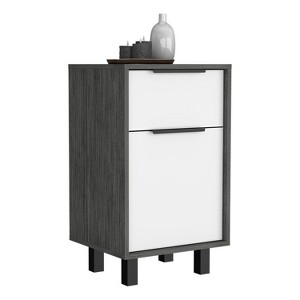 NicBex 16.14 inch Wide Nightstand with 1 Drawer,Modern Side Table with One Cabinet and Four Legs,Bedside Table for Bedroom,Living Room,Gray/Brown - 1 of 4
