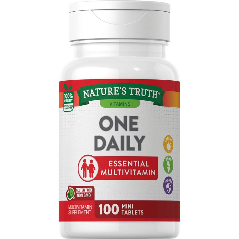 Nature's Truth One Daily Womens and Men's Essential Multivitamin | 100 Mini Tablets, 1 of 5