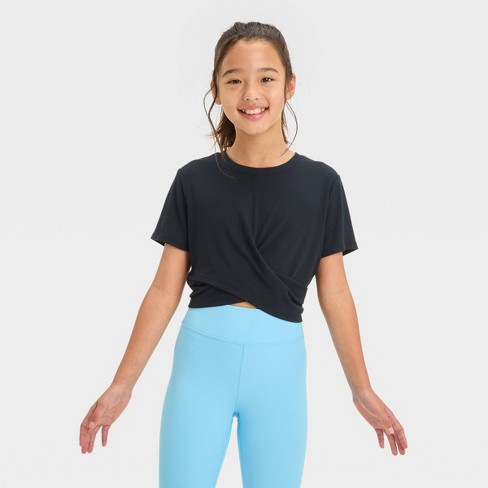 Girls' Pocket Cropped Leggings - All In Motion™ Black L : Target