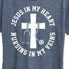 Women's - Instant Message - Jesus In My Heart Nursing In Veins Short Sleeve Graphic T-Shirt - 2 of 4