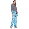 Ashford & Brooks Women's Long Sleeve Cotton Top Fleece Pants Pajama Set - 3 of 4
