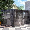 Outsunny 13' x 10' Outdoor Retractable Pergola with Sun Shade Aluminum Louvered Top, Pergola with Canopy, Curtains, and Netting - 2 of 4