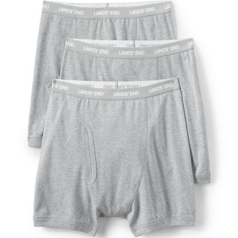 Lands' End Men's 3 Pack Knit Boxer Briefs - Medium - Gray Heather : Target