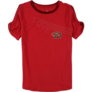 Touch by G-III Womens Diamondbacks Twist Sleeve Embellished T-Shirt - 1 of 2