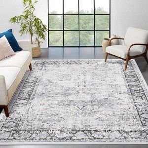 Coucheta Machine Washable Runner Rug, Non-Slip Low Pile Vintage Distressed Carpet for Kitchen Hallway Bedroom Entryway,Multiple sizes and colors - 1 of 4