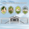 phiestina 2-Story Large Wooden Rabbit Hutch, with Ramps, Lockable Doors, Run Area & Asphalt Roof for Outdoor Use - 4 of 4