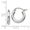 Black Bow Jewelry 3mm, 14k White Gold Diamond-cut Hoops, 15mm (9/16 Inch) - 3 of 4