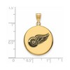 Black Bow Jewelry 14k Yellow Gold Plated Sterling Silver Detroit Red Wings NHL Large Pendant - 2 of 3