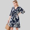 Anna-Kaci Women's Floral Print Wrap Dress with Ruffle Hem and Waist Tie - 3 of 4