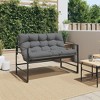 vidaXL Patio Bench with Cushion Anthracite 44.5" Steel - 3 of 4
