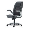 Alera Alera Leithen Bonded Leather Midback Chair, Supports Up to 275 lb, Gray Seat/Back, Silver Base - 3 of 4