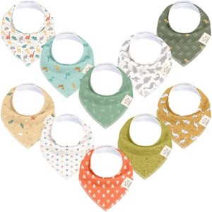 KeaBabies 10pk Organic Baby Bandana Bibs, Baby Drool Bibs for Baby Boy, Girl, Baby Bibs for Infant, Newborn - 1 of 4