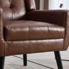 CENGHU Leather Material Ergonomics Accent Chair, Modern Upholstered Living Room Chair With Black Legs, for Indoor Home - 4 of 4