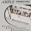 71″ Tall Arched Pantry Cabinet with 4 Doors & Adjustable Shelves & Hidden Drawer, Modern Farmhouse kitchen Storage Cabinet - 4 of 4