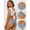 Allegra K Women's Unlined No-Show Stretch Laser Cut Solid Invisible Brief 2 Packs - 3 of 4