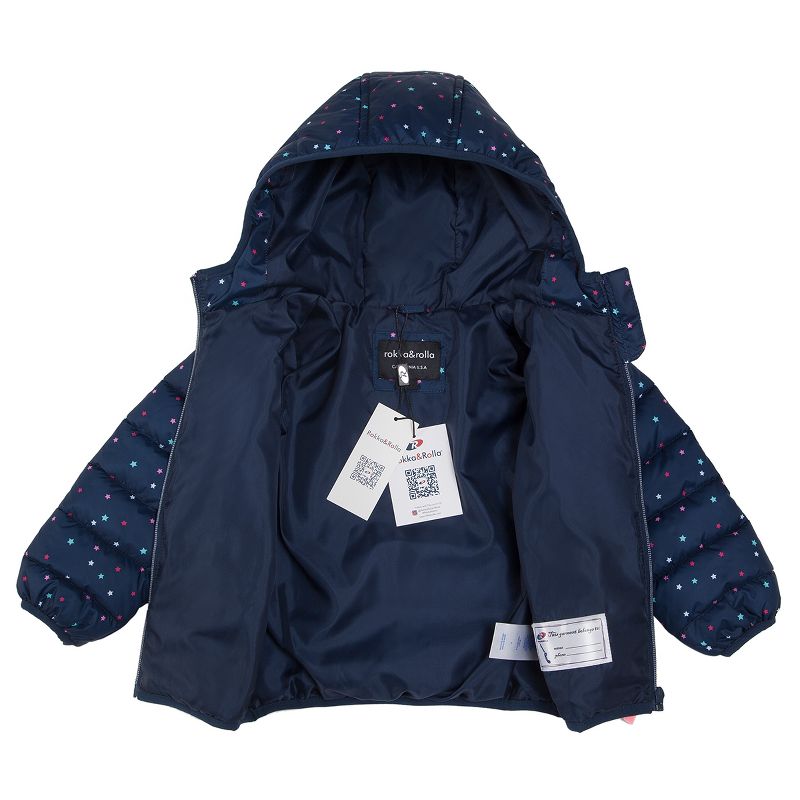Rokka&Rolla Toddler Little Girls' Light Puffer Jacket Winter Coat, 5 of 9