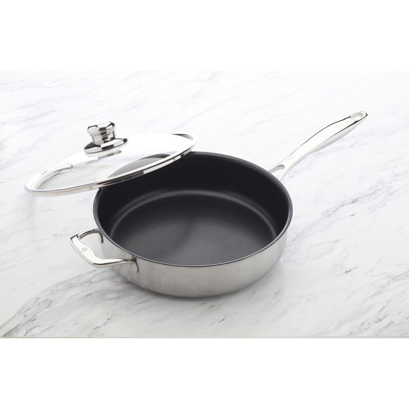 Swiss Diamond Nonstick Clad Induction Saute Pan with Tempered Glass Lid, 3 of 4