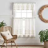3pc Water's Edge Tufted Window Valance and Tiers Set White - Martha Stewart