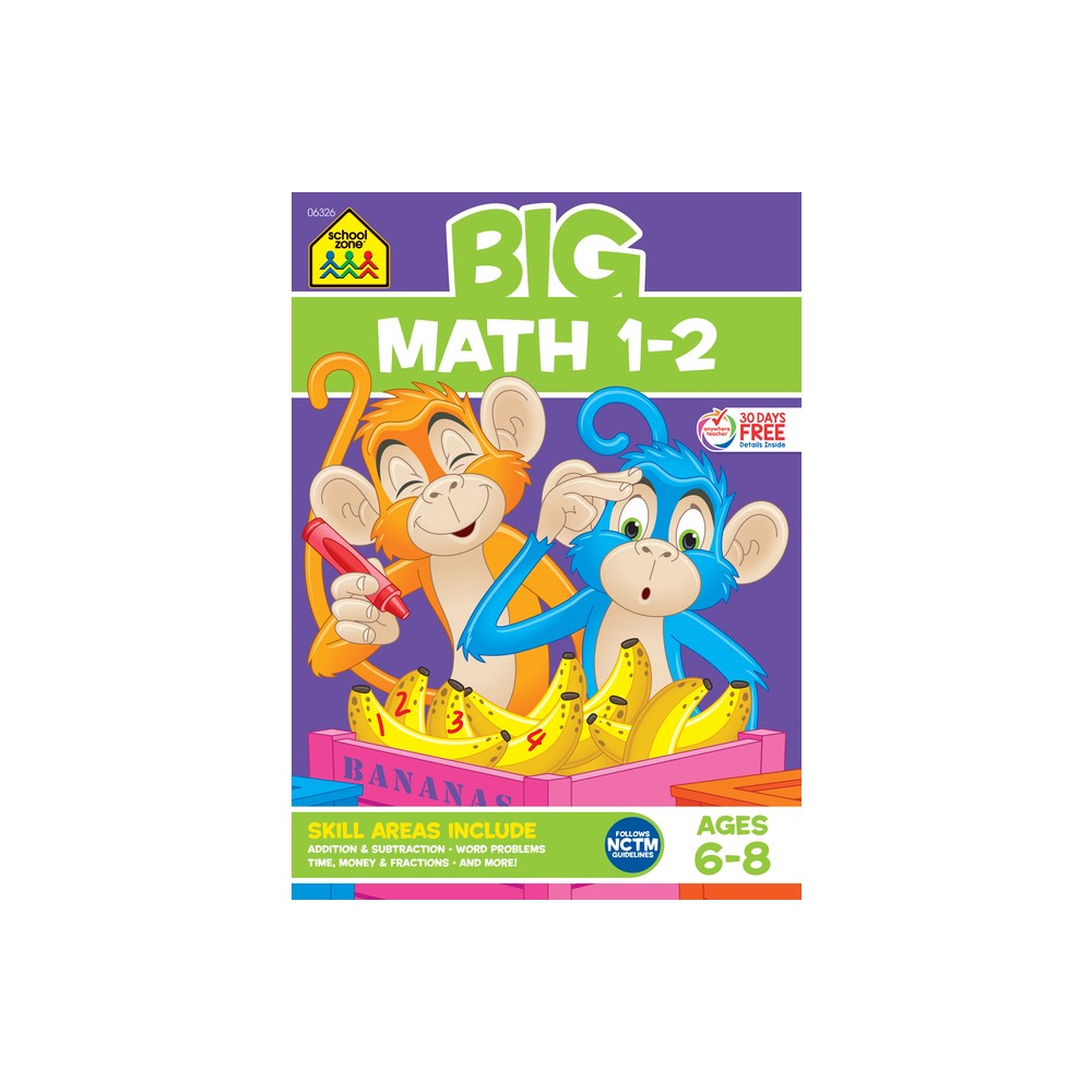 School Zone Big Math 1-2 Workbook - (Paperback)