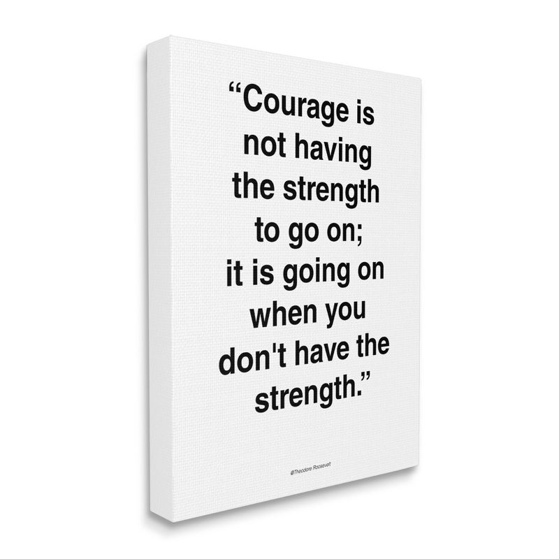 Stupell Industries Roosevelt Courage and Strength Quote Minimal Black White, 1 of 6