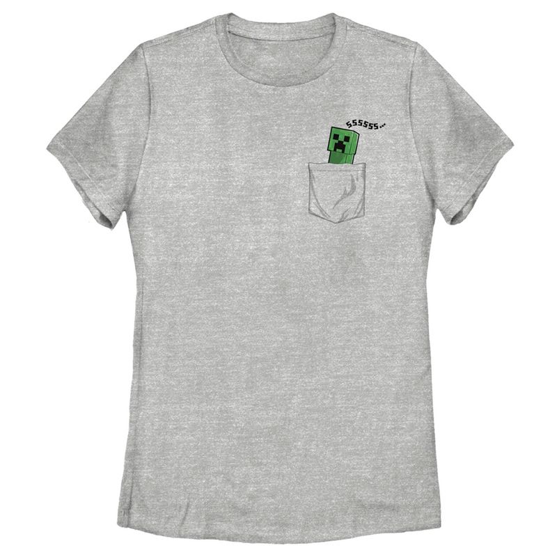 Women's Minecraft Faux Pocket Creeper T-Shirt, 1 of 5