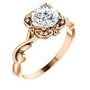 Pompeii3 1ct Solitaire Diamond Round Antique Engagement Ring Lab Created Rose Gold - 3 of 4