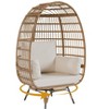 360Swivel Egg Chair, Patio Rotating Rattan Egg Basket Chair with Steel Frame and 4 Cushions, Heavy-Duty Wicker Chair for Porch, Backyard - 2 of 4