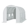 CAVINAS 13'x10'x6.5' Arched Greenhouse Tunnel Greenhouse with Zippered Door and Roll-Up Windows Zippered Door, PE Cover for Backyard - 2 of 4