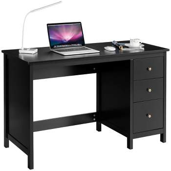 Computer Desk Study Writing Desk Home Office Workstation with 3 Drawers White/Black/Brown