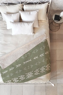 Sheila Wenzel-Ganny Sage Minimalist Mudcloth 60" x 80" Fleece Blanket - Deny Designs