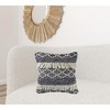 HomeRoots 20" X 20" Navy And Ivory 100% Wool Geometric Zippered Pillow - 2 of 4