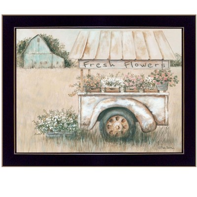 HomeRoots Fresh Flowers For Sale Black Framed Print Wall Art
