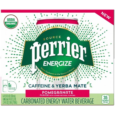 Perrier ENERGIZE Pomegranate Flavored Carbonated Energy Beverage - 6pk/11.15 fl oz Cans