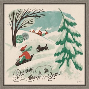Amanti Art Winter Bliss IV Sled Dog by Janelle Penner Canvas Wall Art Print Framed 16 x 16-in. - 1 of 4