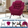 Lazy Chair with Folding Ottoman,Modern Large Accent Lounge Armchair with Side Pocket,Comfy Leisure Sofa Reading Chair,for Bedroom - 3 of 4