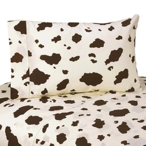 Twin Wild West Cow Print Tween Sheet Set - Sweet JoJo Designs, Brown Beige
