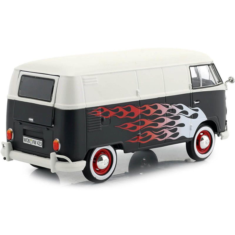 Volkswagen Type 2 (T1) Delivery Van with Flames 1/24 Diecast Car Model by Motormax, 3 of 4
