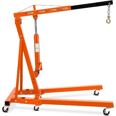 4400LBS Engine Hoist, Folding Hydraulic Hoists Cherry Picker, Heavy Duty Engine Crane Lifter