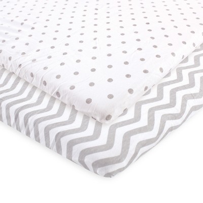 Luvable Friends Baby Fitted Playard Sheet, Gray Chevron Dot, One Size