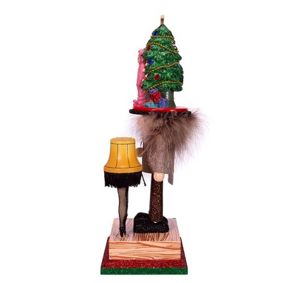 15-Inch Glittered Christmas Nutcracker with Leg Lamp and Tree Hat