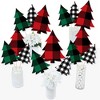 Big Dot of Happiness Holiday Plaid Trees - Buffalo Plaid Christmas Party Centerpiece Sticks - Table Toppers - Set of 15 - 2 of 4