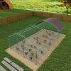 LAOTIES 19×9×6 Ft Large Metal Chicken Coop,Walk In Poultry Run With Waterproof Cover,Heavy Duty Outdoor Hen Cage - 2 of 4