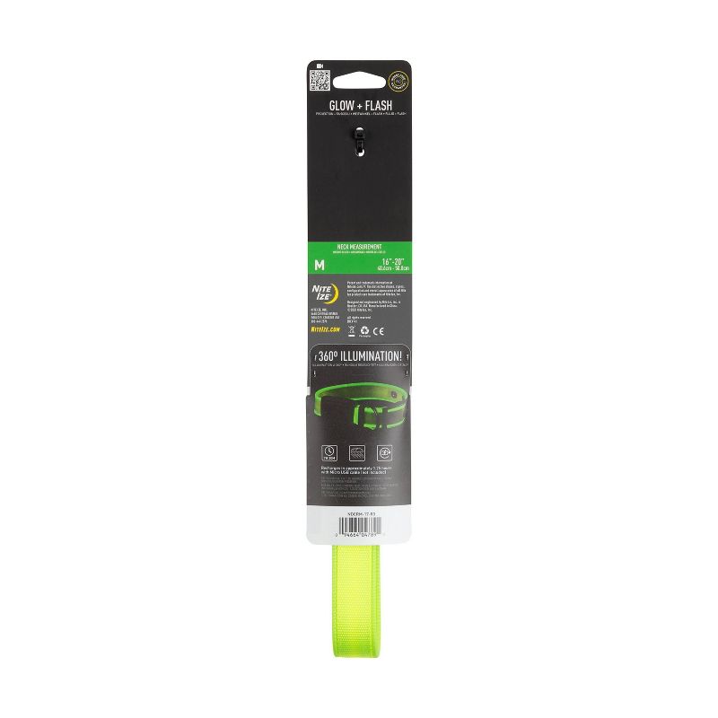 Nite Ize Dog Rechargeable LED Dog Collar - M - Lime/Green, 3 of 10
